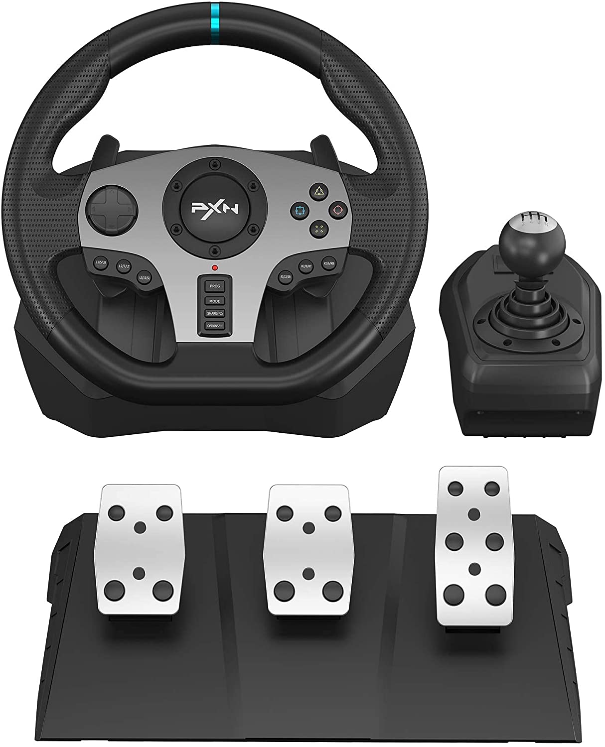 PXN V9 Gaming Racing Wheel with Pedals and Gear Shifter - Image 2