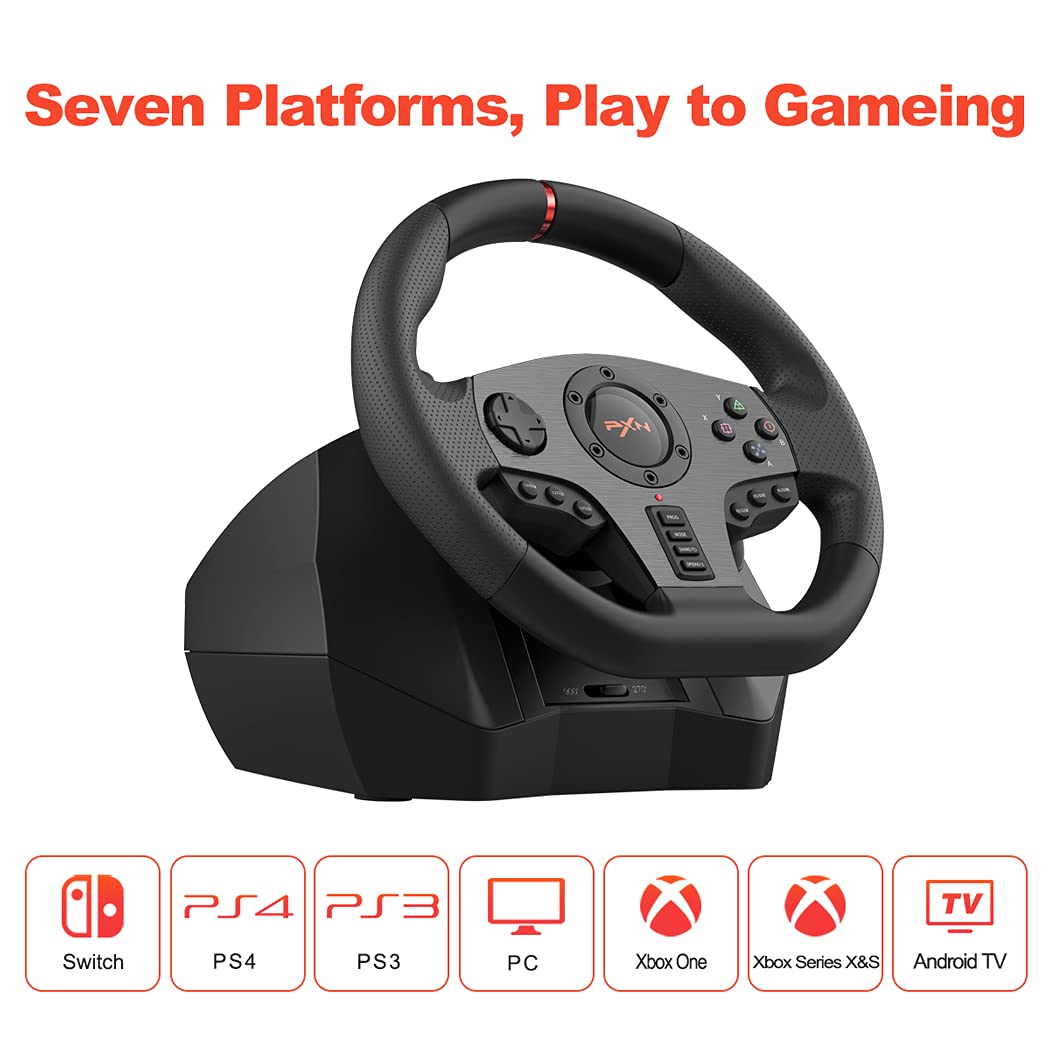 PXN V900 Gaming Steering Wheel - With Pedals and Joystick - Image 6