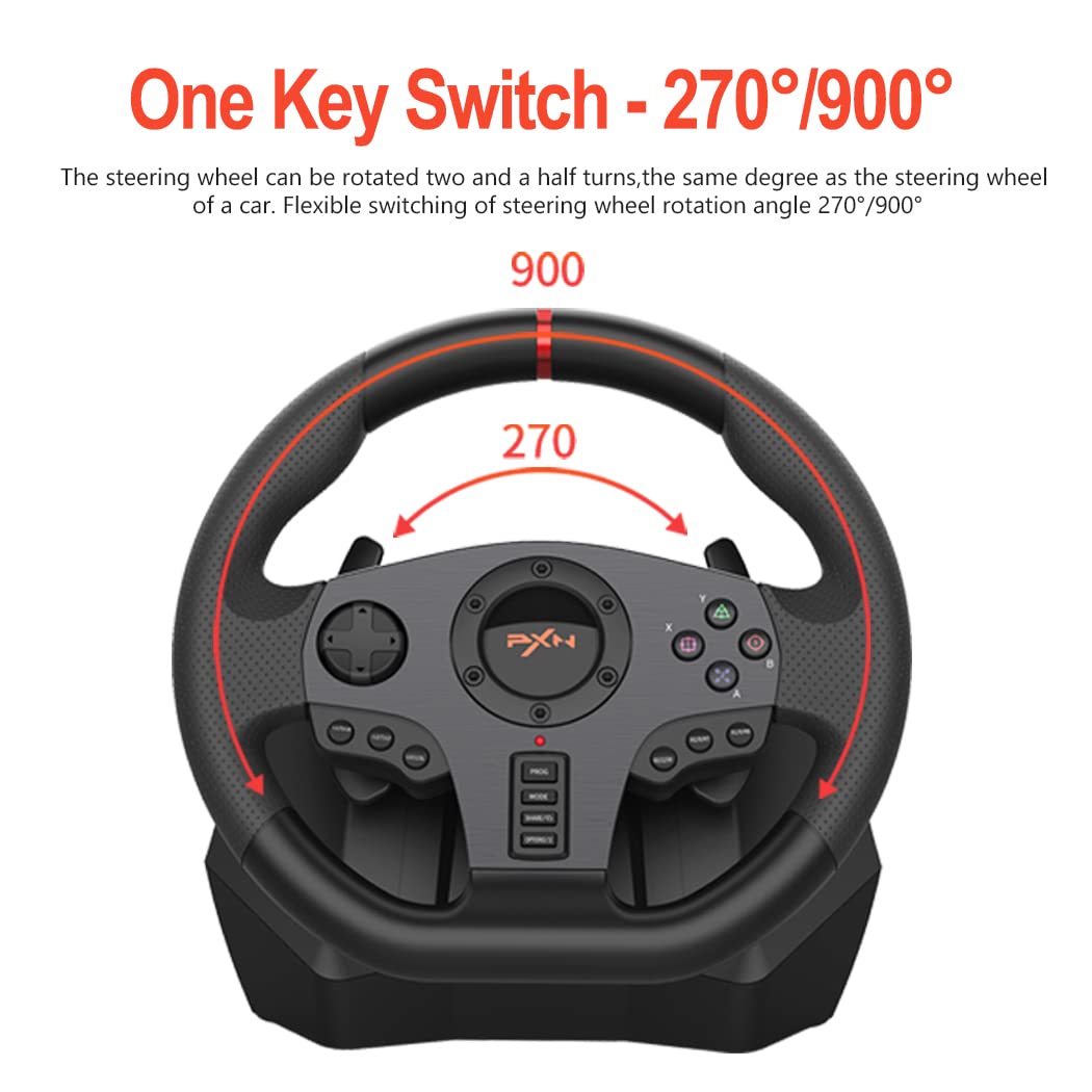 PXN V900 Gaming Steering Wheel - With Pedals and Joystick - Image 5