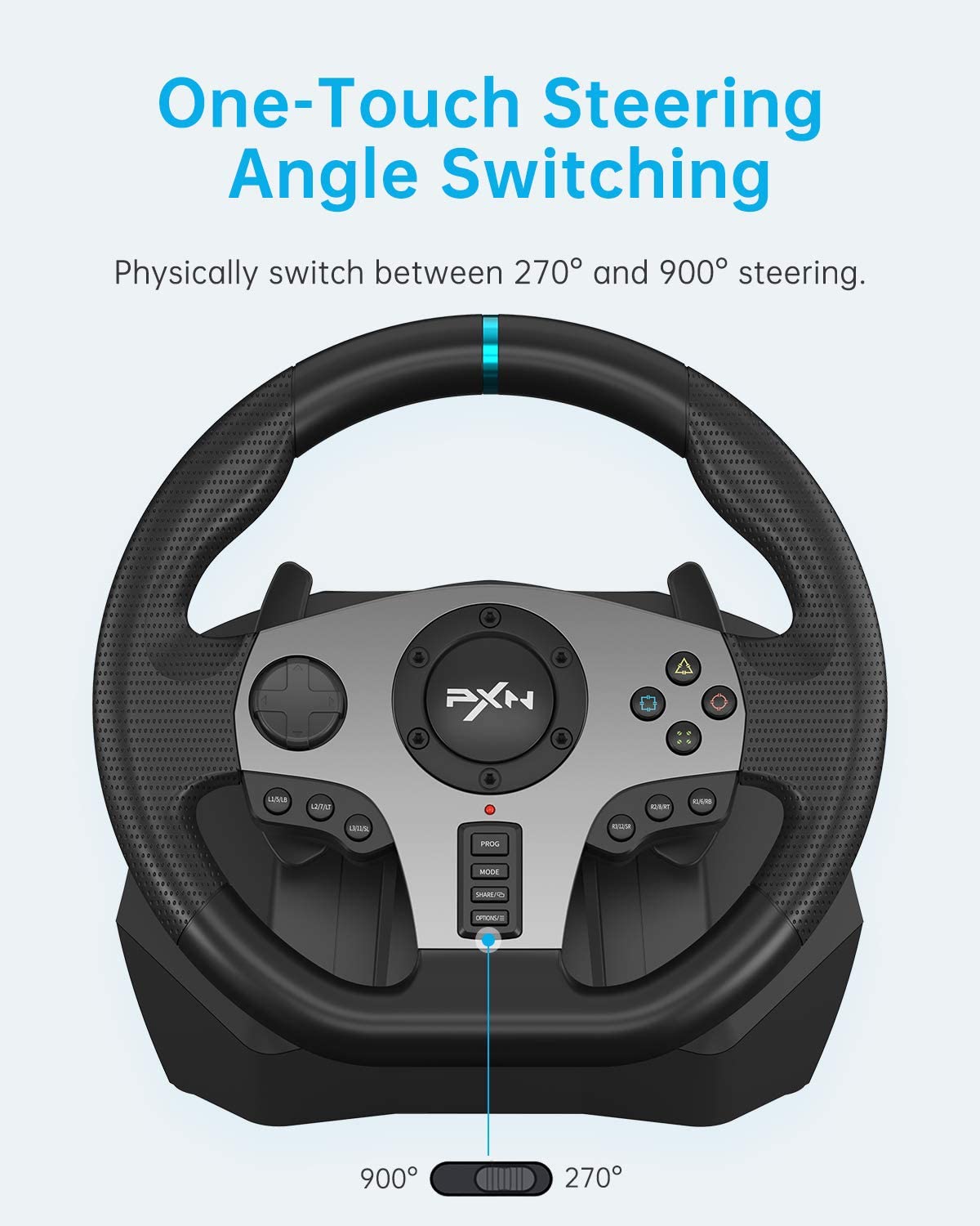 PXN V9 Gaming Racing Wheel with Pedals and Gear Shifter - Image 5