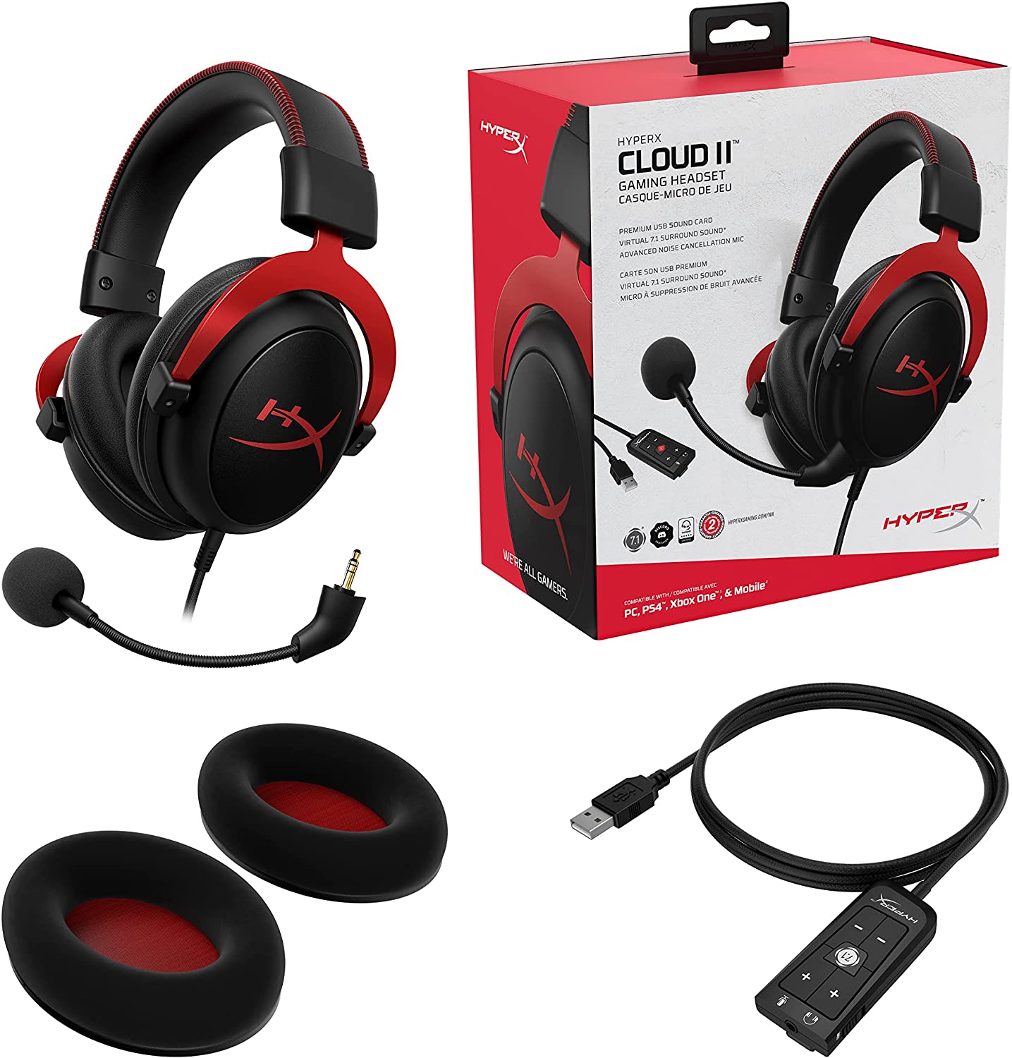 HyperX Cloud II Gaming Headset, 7.1 Surround Sound - Image 4