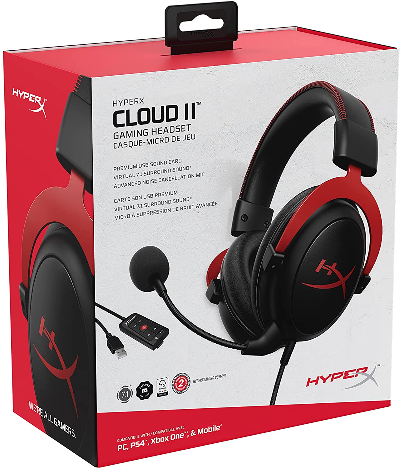 HyperX Cloud II Gaming Headset, 7.1 Surround Sound - Image 3